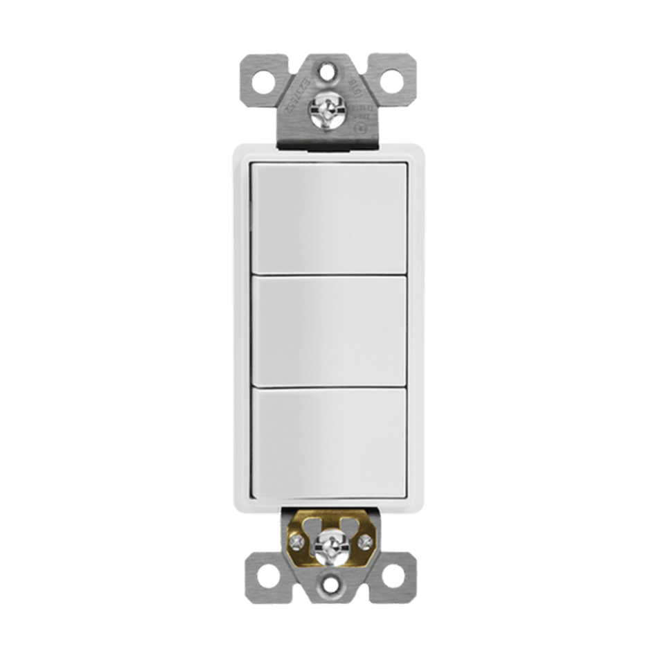 Enerlites 62755-W - Triple Rocker Switches - White