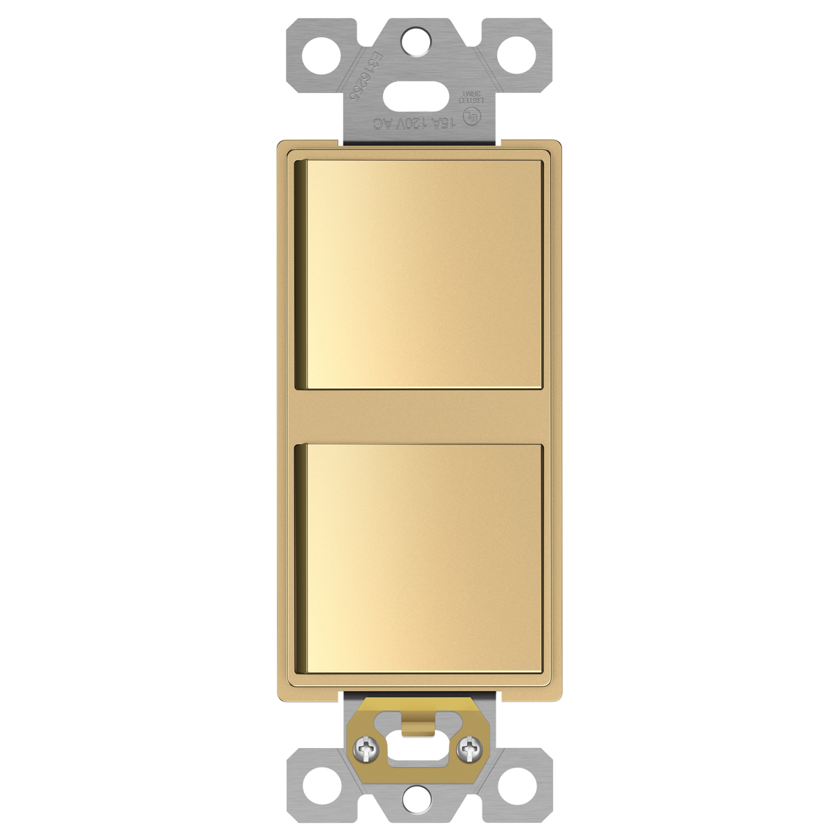 Enerlites 62834-GD - Dual Rocker Switches, Single Pole - Gold
