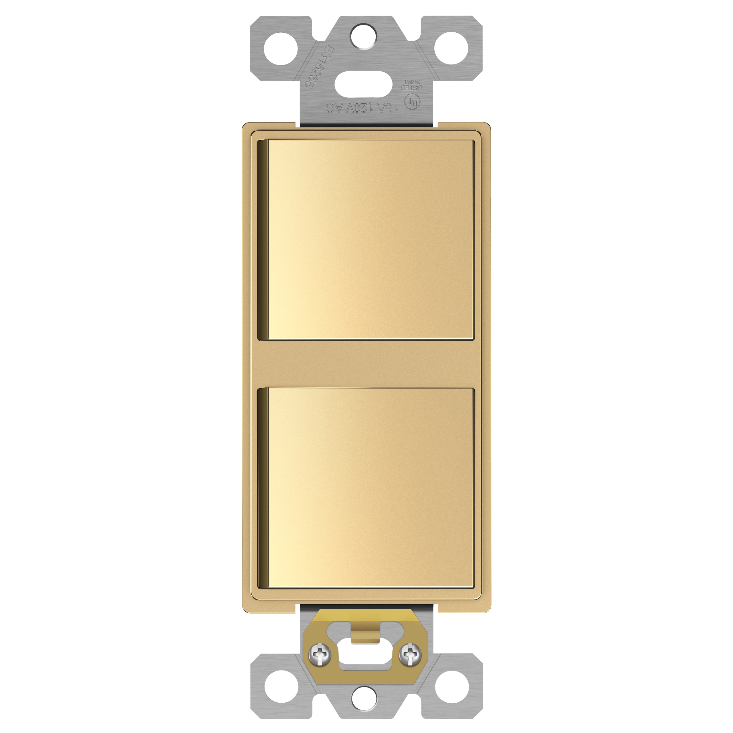 Enerlites 62834-GD - Dual Rocker Switches, Single Pole - Gold
