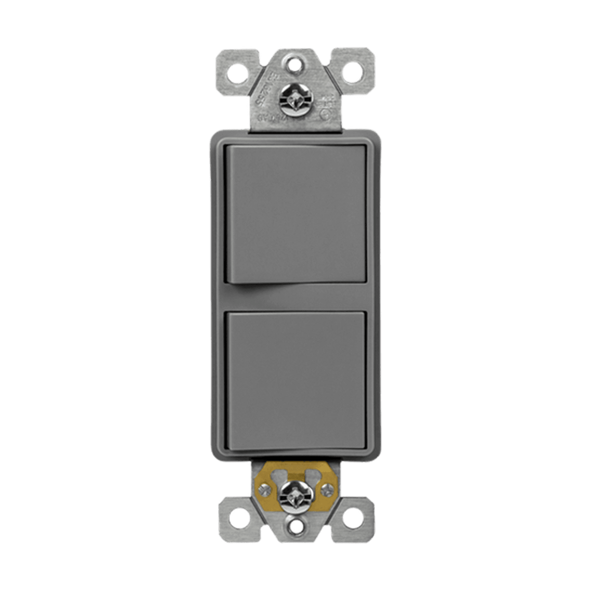Enerlites 62834-GY - Dual Rocker Switches, Single Pole - Gray