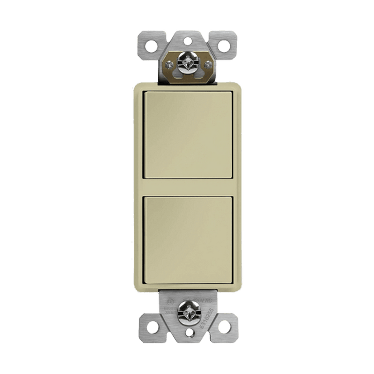 Enerlites 62834-I - Dual Rocker Switches, Single Pole - Ivory