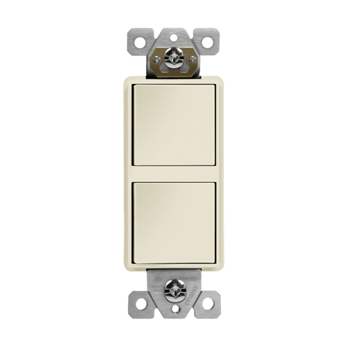 Enerlites 62834-LA - Dual Rocker Switches, Single Pole - Light Almond
