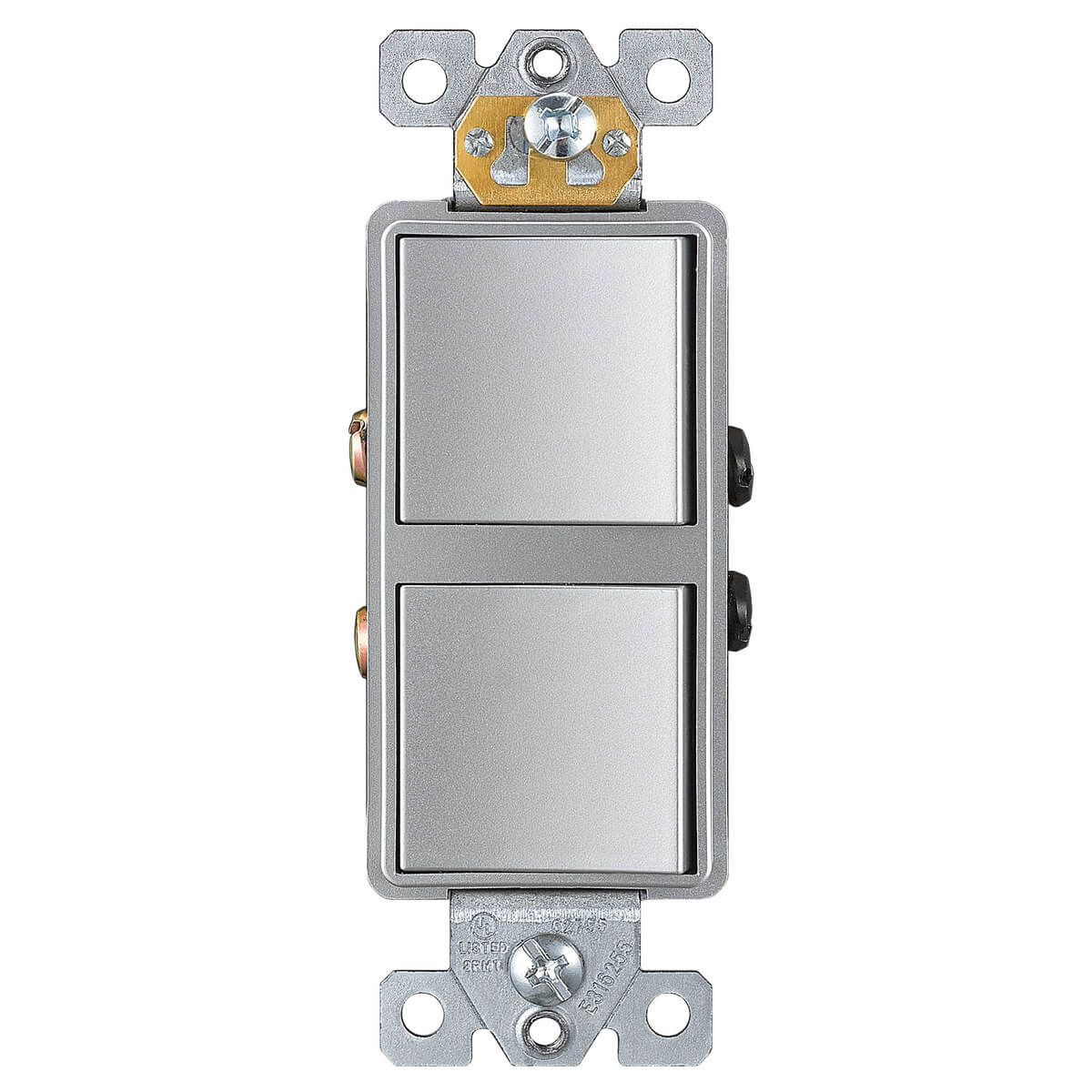 Enerlites 62834-SV - Dual Rocker Switches, Single Pole - Silver
