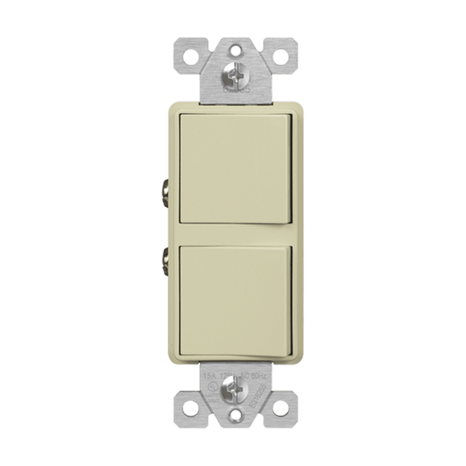 Enerlites 62835-I - Dual Rocker Switches, Three-Way - Ivory