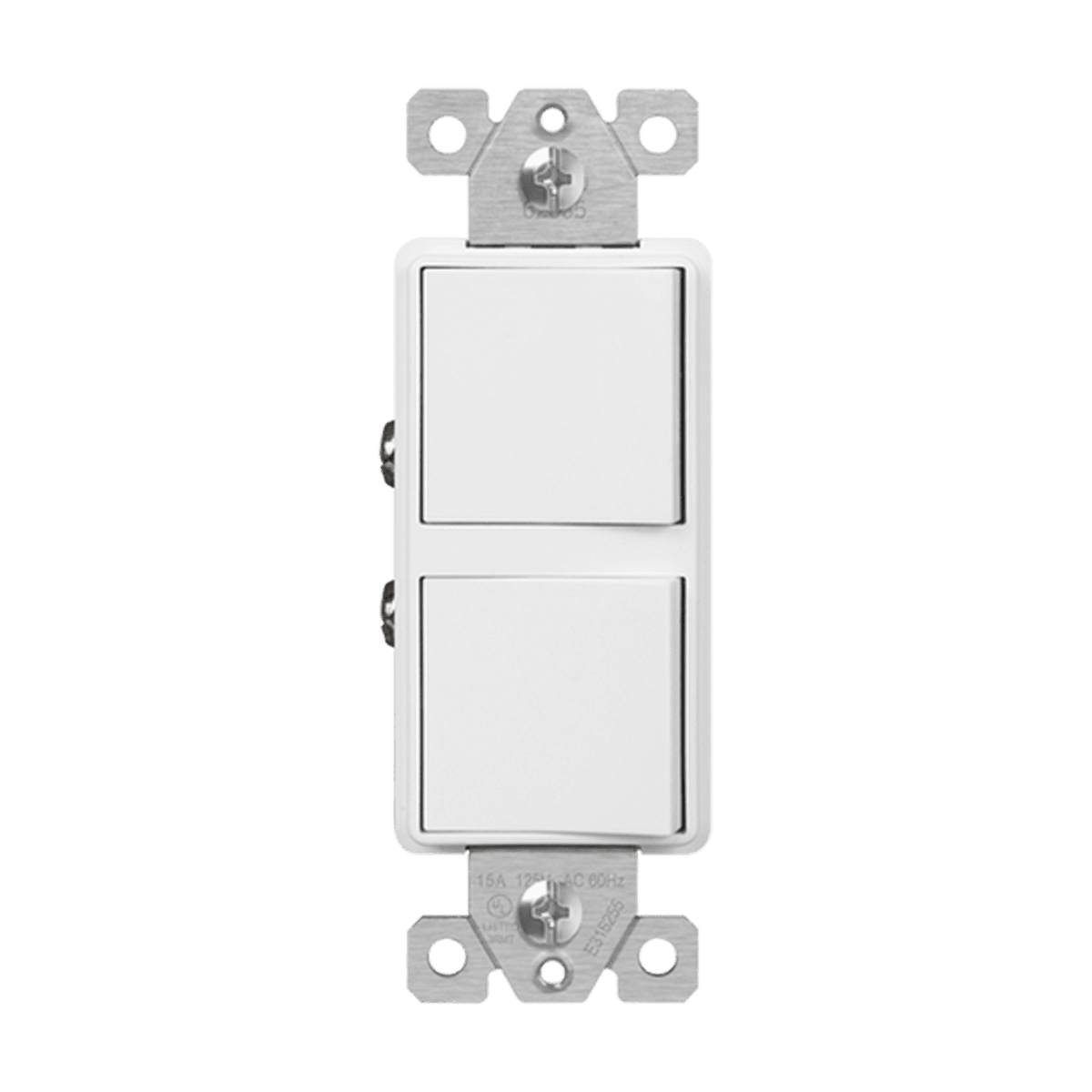 Enerlites 62835-W - Dual Rocker Switches, Three-Way - White