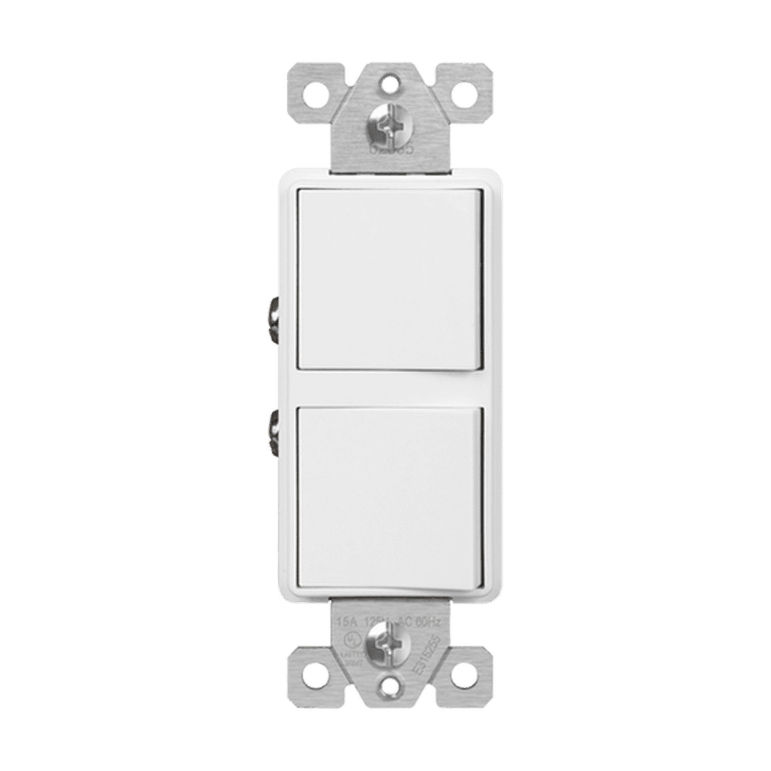 Enerlites 62835-W - Dual Rocker Switches, Three-Way - White