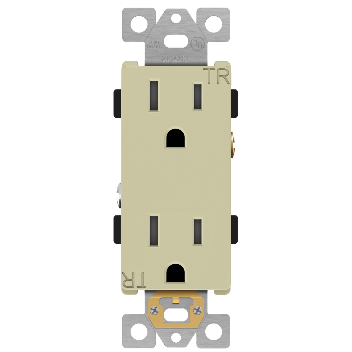 Enerlites 63150-TR-I - Industrial Grade Heavy Duty 15A Decorator Tamper Resistant Receptacle, 5-15R - Ivory