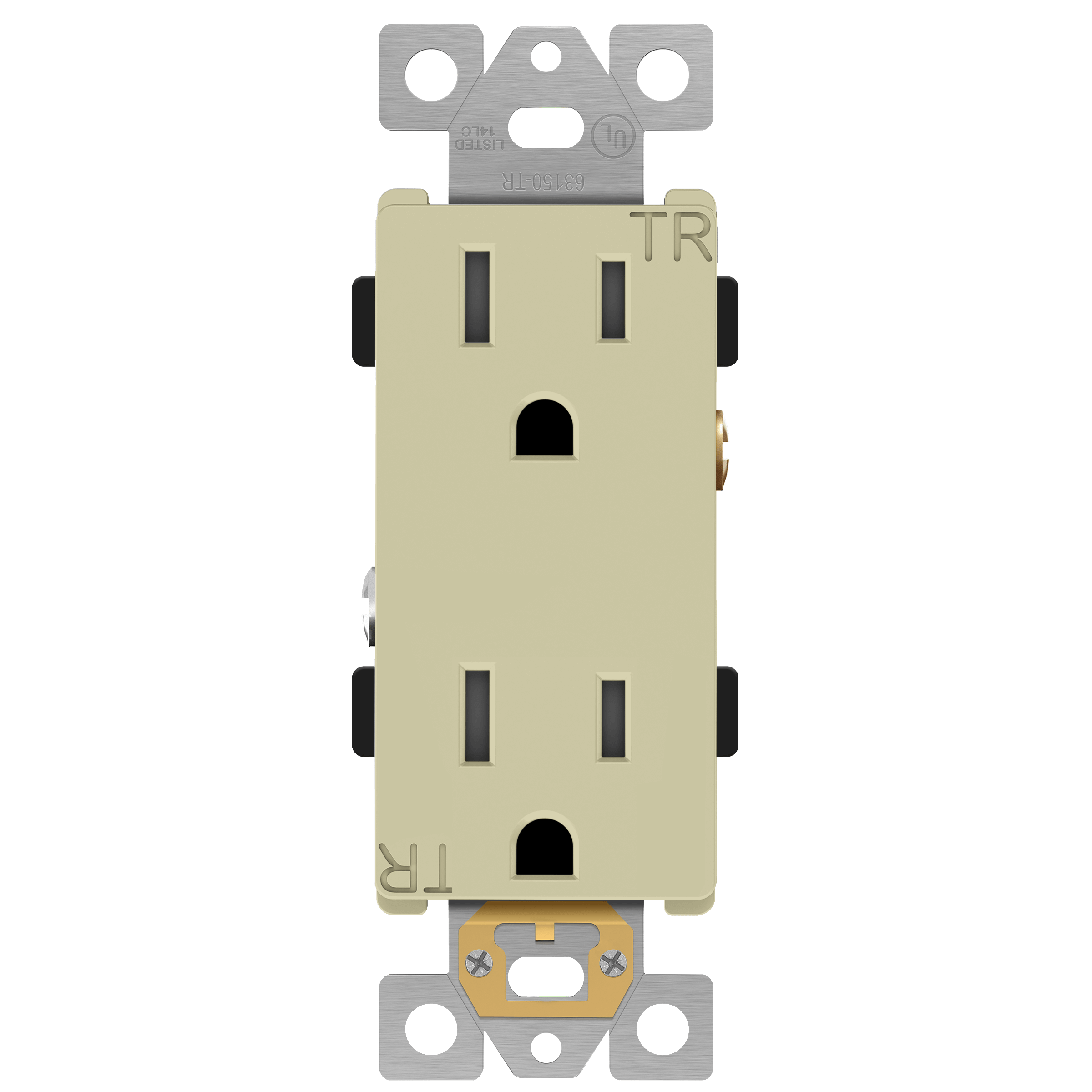 Enerlites 63150-TR-I - Industrial Grade Heavy Duty 15A Decorator Tamper Resistant Receptacle, 5-15R - Ivory
