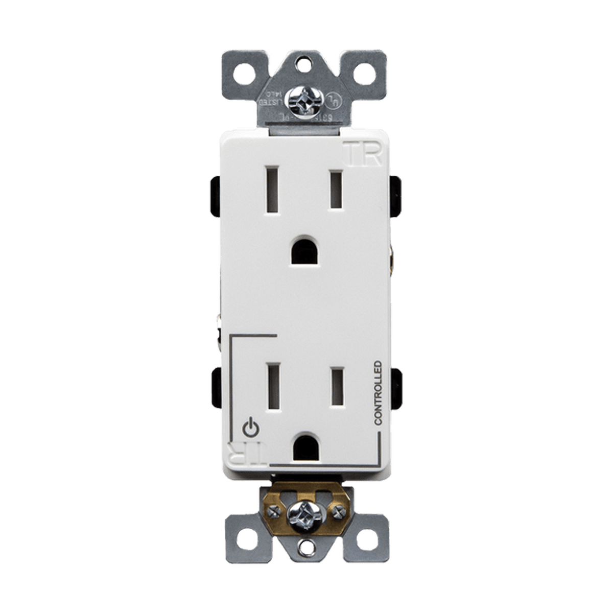 Enerlites 63150-TR-PLH-W - Half Controlled 15A Tamper-Resistant Decorator Style Plug Load Receptacle, 5-15R - White