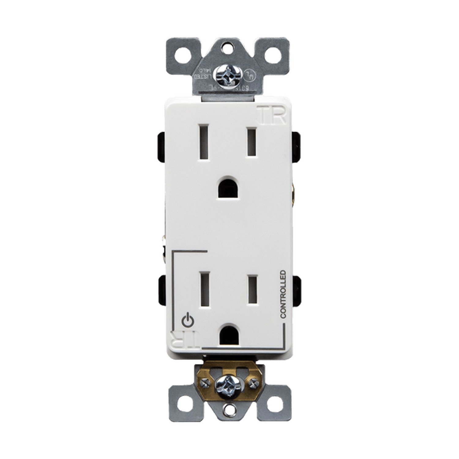 Enerlites 63150-TR-PLH-W - Half Controlled 15A Tamper-Resistant Decorator Style Plug Load Receptacle, 5-15R - White