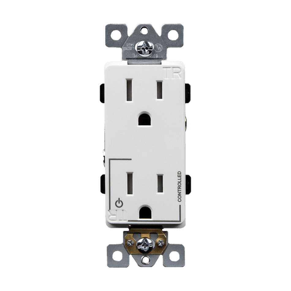 Enerlites 63150-TR-PLH-W - Half Controlled 15A Tamper-Resistant Decorator Style Plug Load Receptacle, 5-15R - White