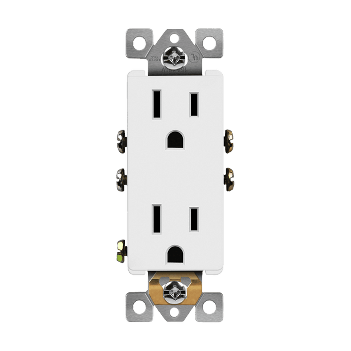 Enerlites 63150-TR-W - Industrial Grade Heavy Duty 15A Decorator Tamper Resistant Receptacle, 5-15R - White