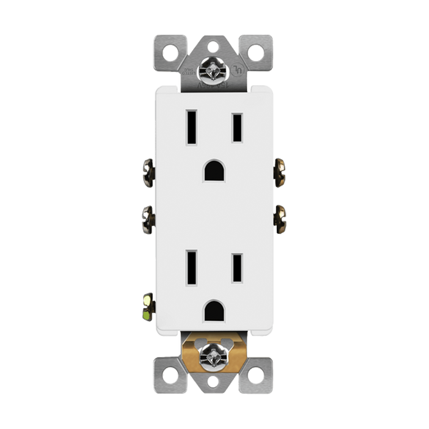Enerlites 63150-TR-W - Industrial Grade Heavy Duty 15A Decorator Tamper Resistant Receptacle, 5-15R - White