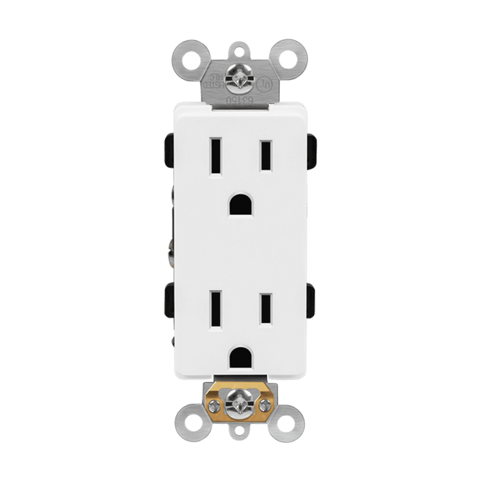 Enerlites 63150-W - Industrial Grade Heavy Duty 15A Decorator Receptacle, 5-15R - White