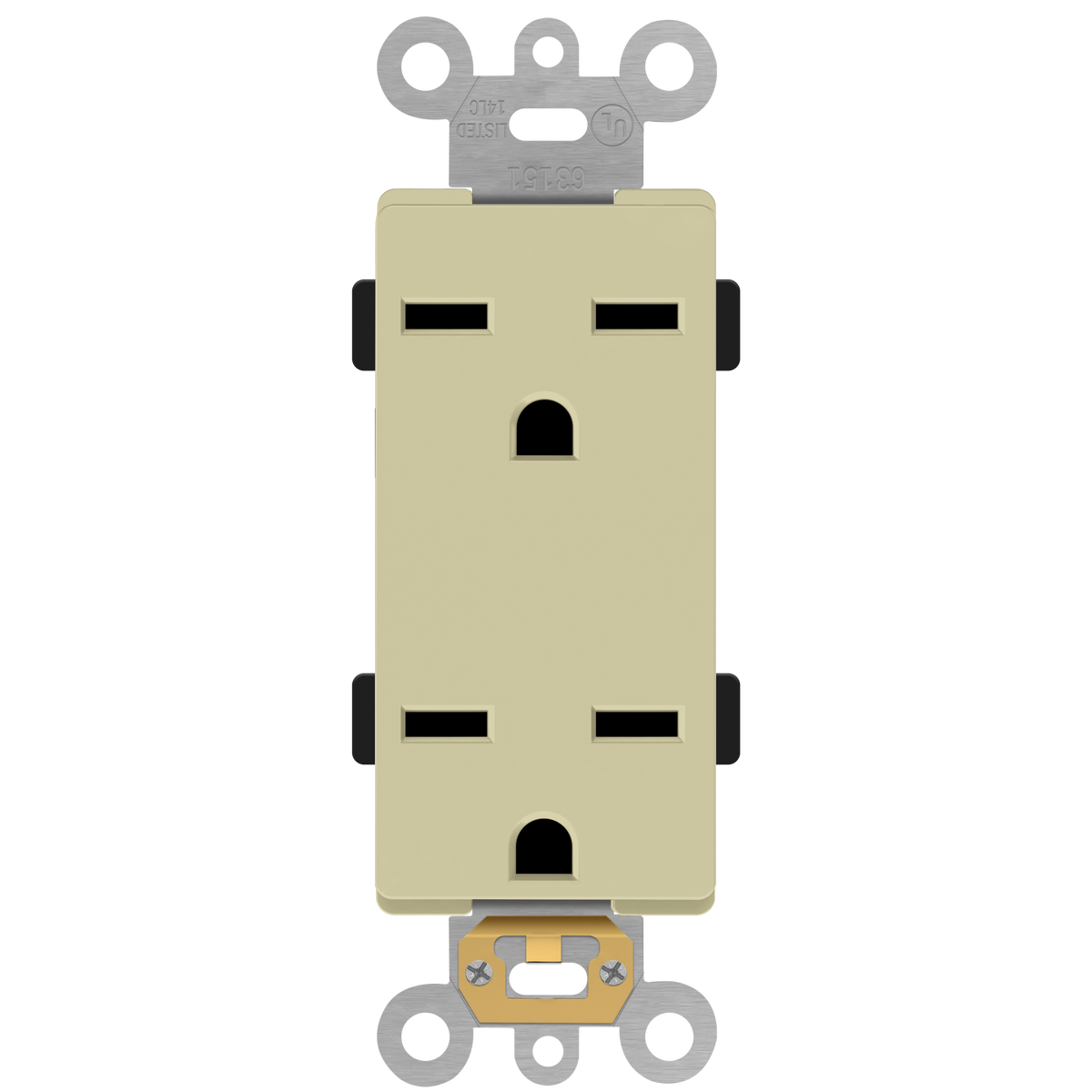 Enerlites 63151-I - Industrial Grade Heavy Duty 15A Decorator Receptacle, 6-15R - Ivory