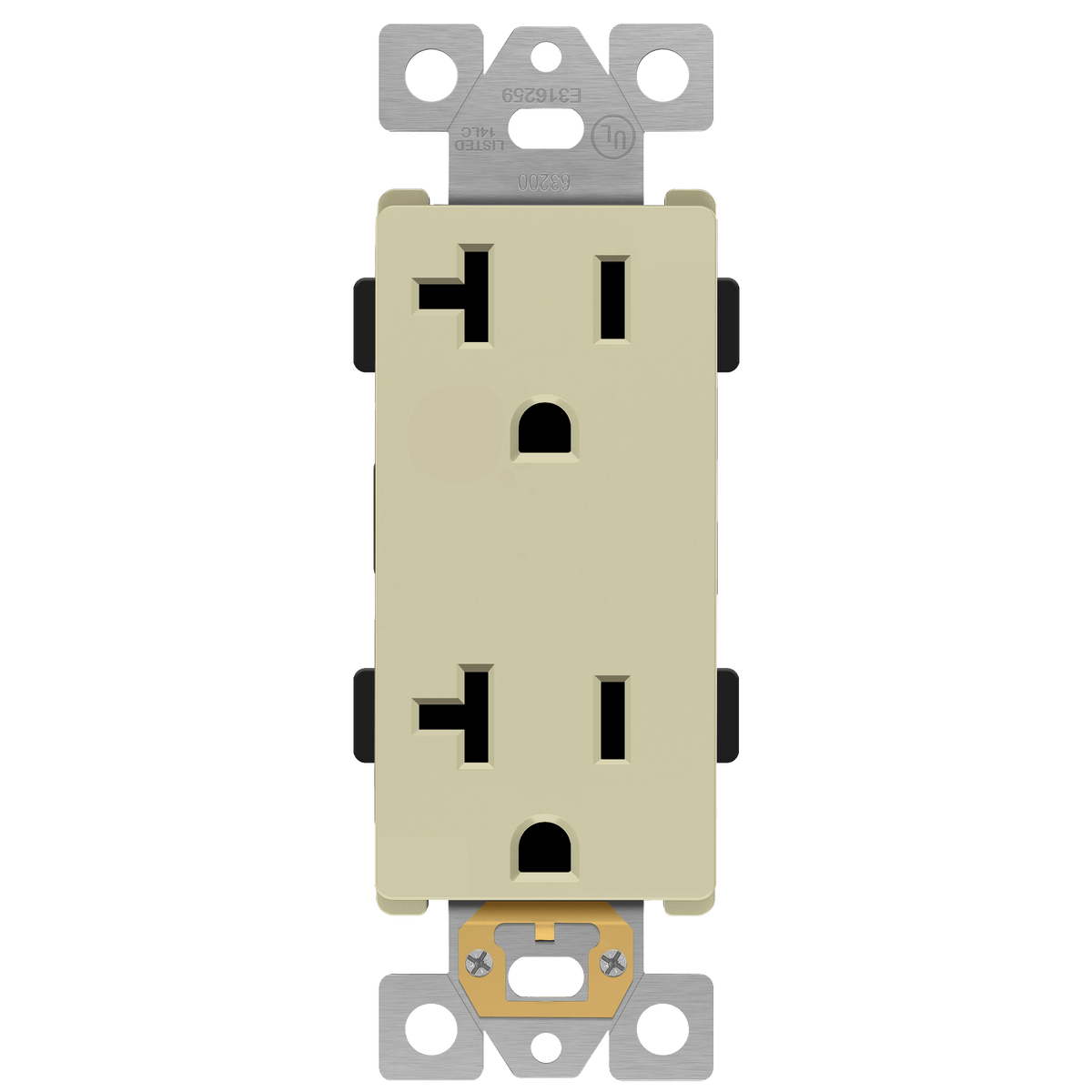 Enerlites 63200-I - Industrial Grade Heavy Duty 20A Decorator Receptacle, 5-20R - Ivory
