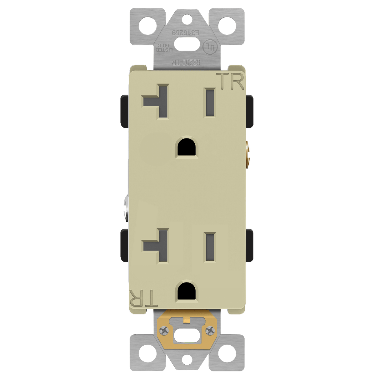 Enerlites 63200-TR-I - Industrial Grade Heavy Duty 20A Decorator Tamper Resistant Receptacle, 5-20R - Ivory