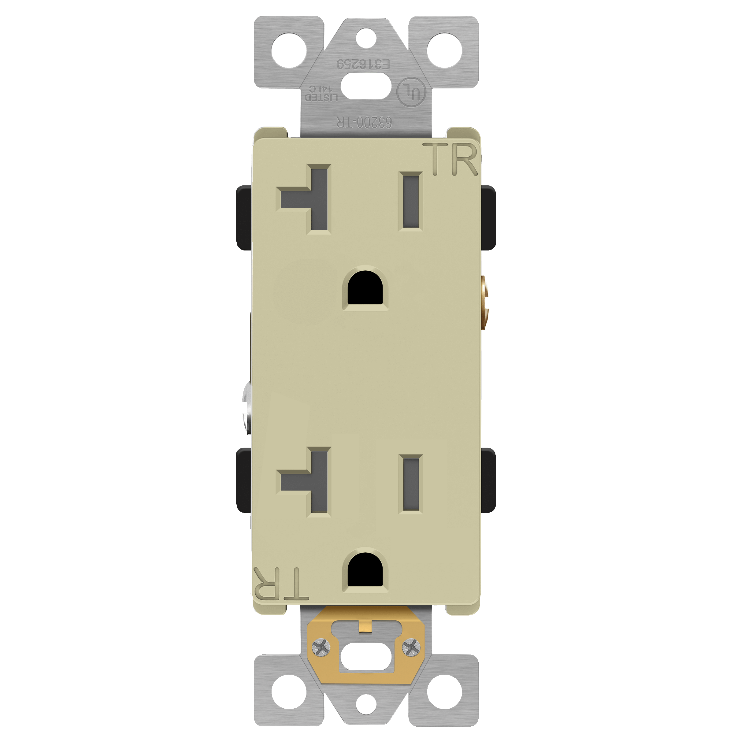 Enerlites 63200-TR-I - Industrial Grade Heavy Duty 20A Decorator Tamper Resistant Receptacle, 5-20R - Ivory