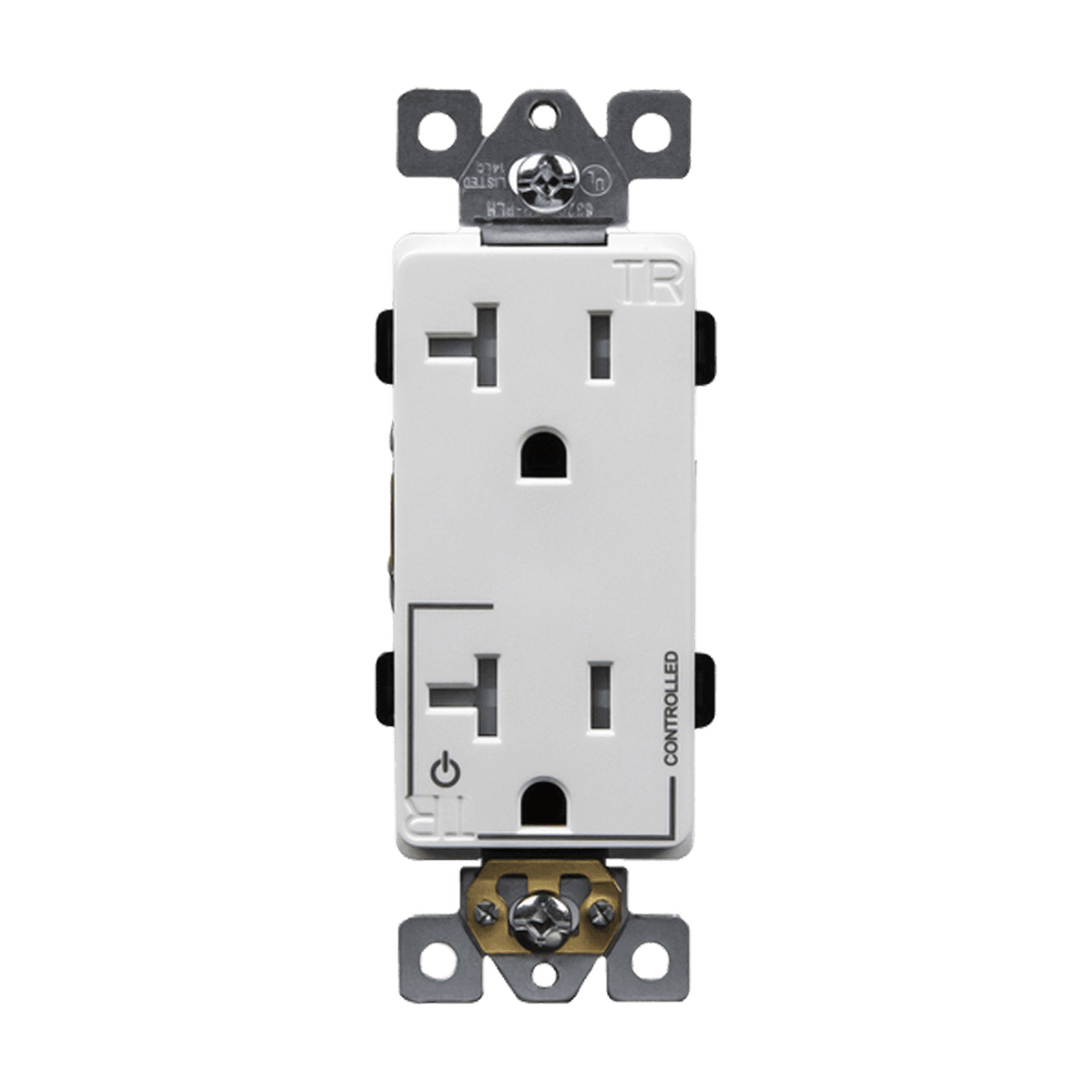 Enerlites 63200-TR-PLH-W - Half Controlled 20A Tamper-Resistant Decorator Style Plug Load Receptacle, 5-20R - White