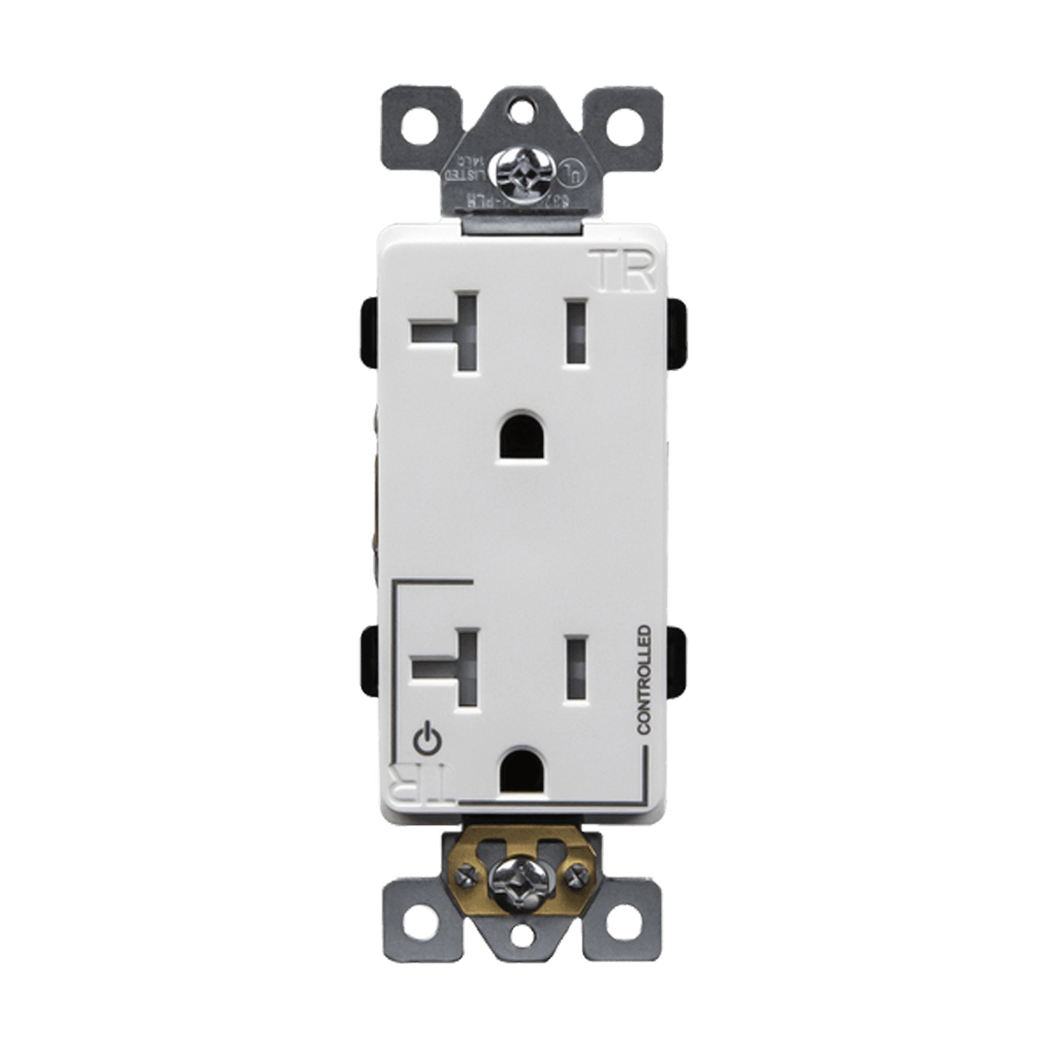 Enerlites 63200-TR-PLH-W - Half Controlled 20A Tamper-Resistant Decorator Style Plug Load Receptacle, 5-20R - White