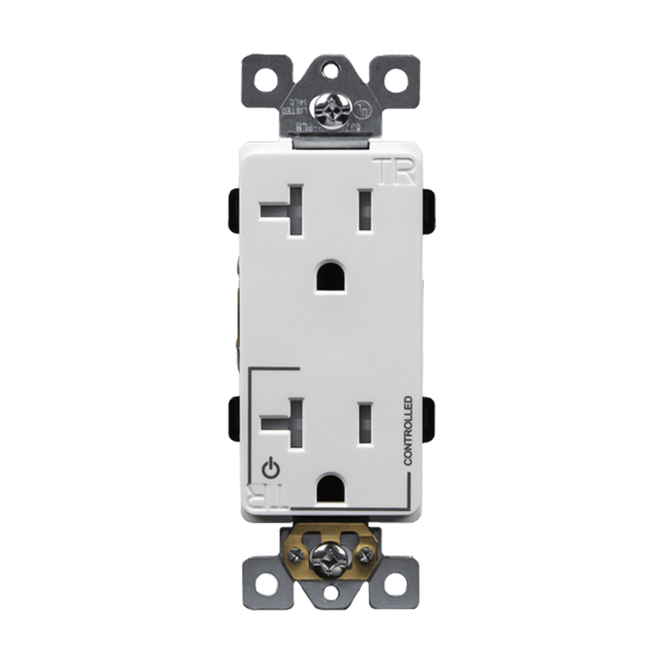 Enerlites 63200-TR-PLH-W - Half Controlled 20A Tamper-Resistant Decorator Style Plug Load Receptacle, 5-20R - White