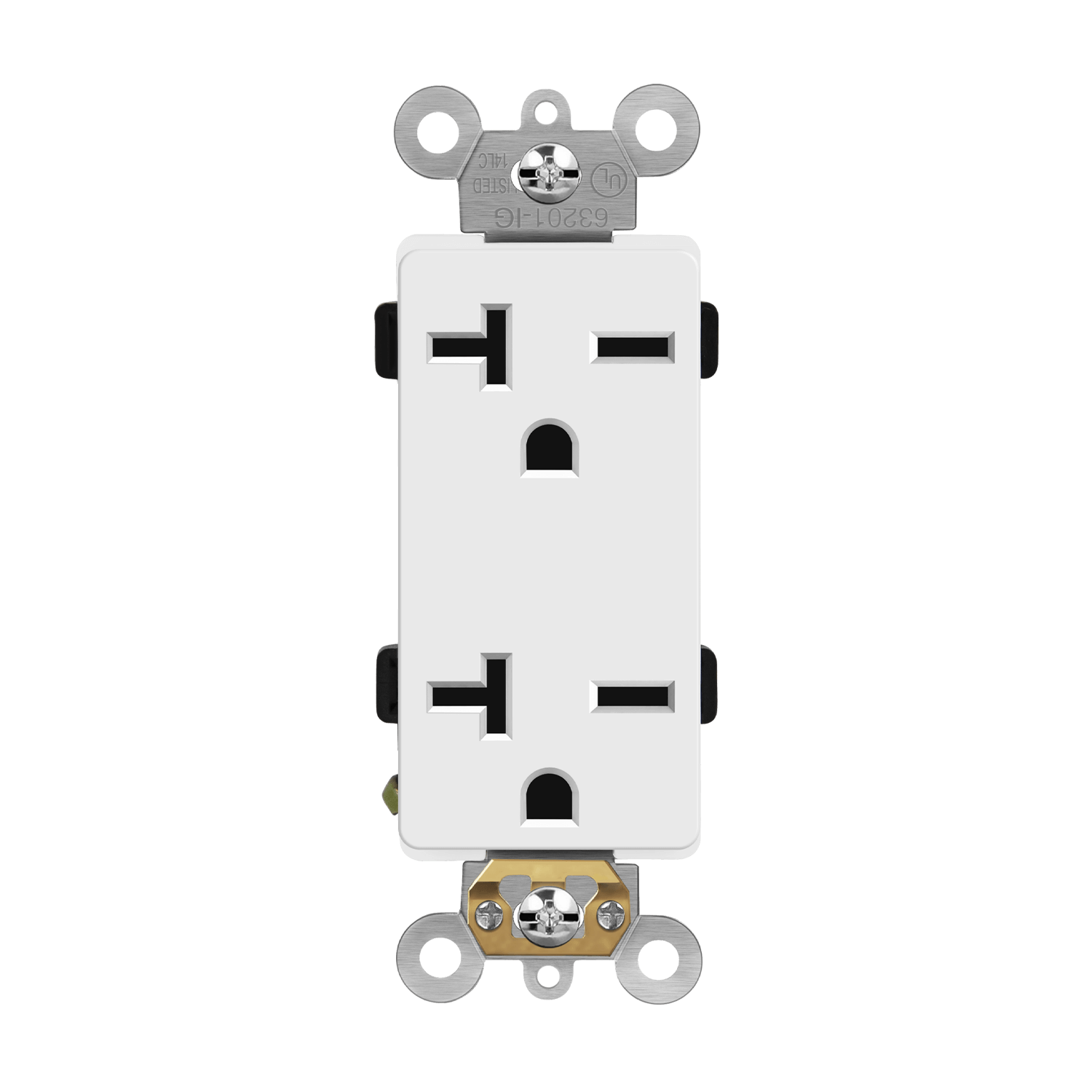 Enerlites 63201-I - Industrial Grade Heavy Duty 20A Decorator Receptacle, 6-20R - Ivory