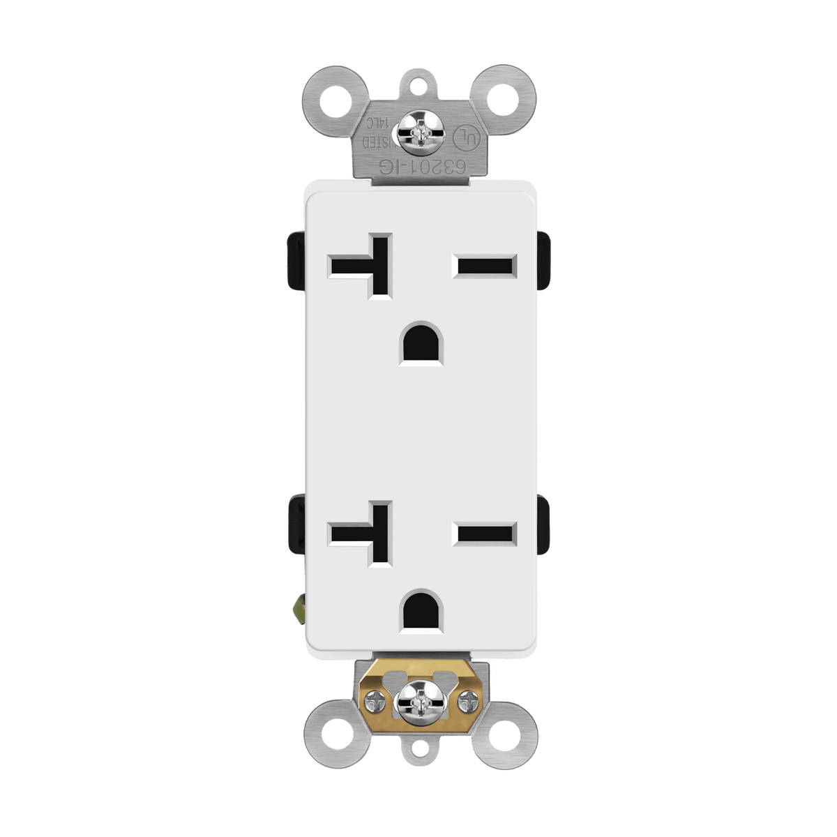 Enerlites 63201-W - Industrial Grade Heavy Duty 20A Decorator Receptacle, 6-20R - White