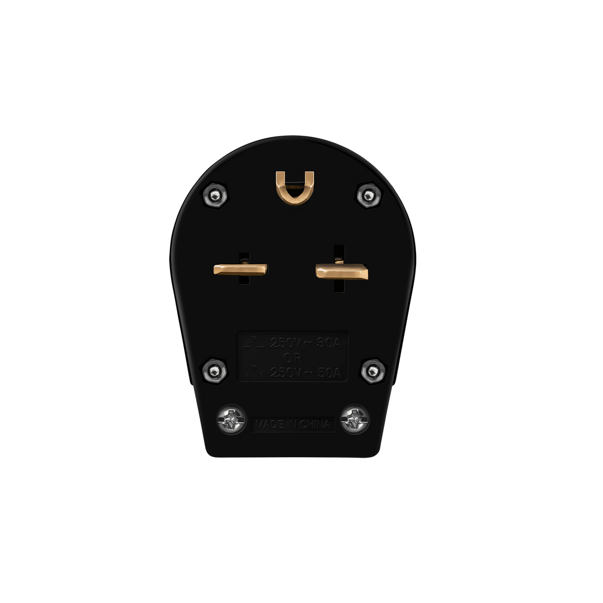 Enerlites 65351-BK - Straight Blade Angle Replacement Male Plug 250VAC, 6-30/50Amp - Black