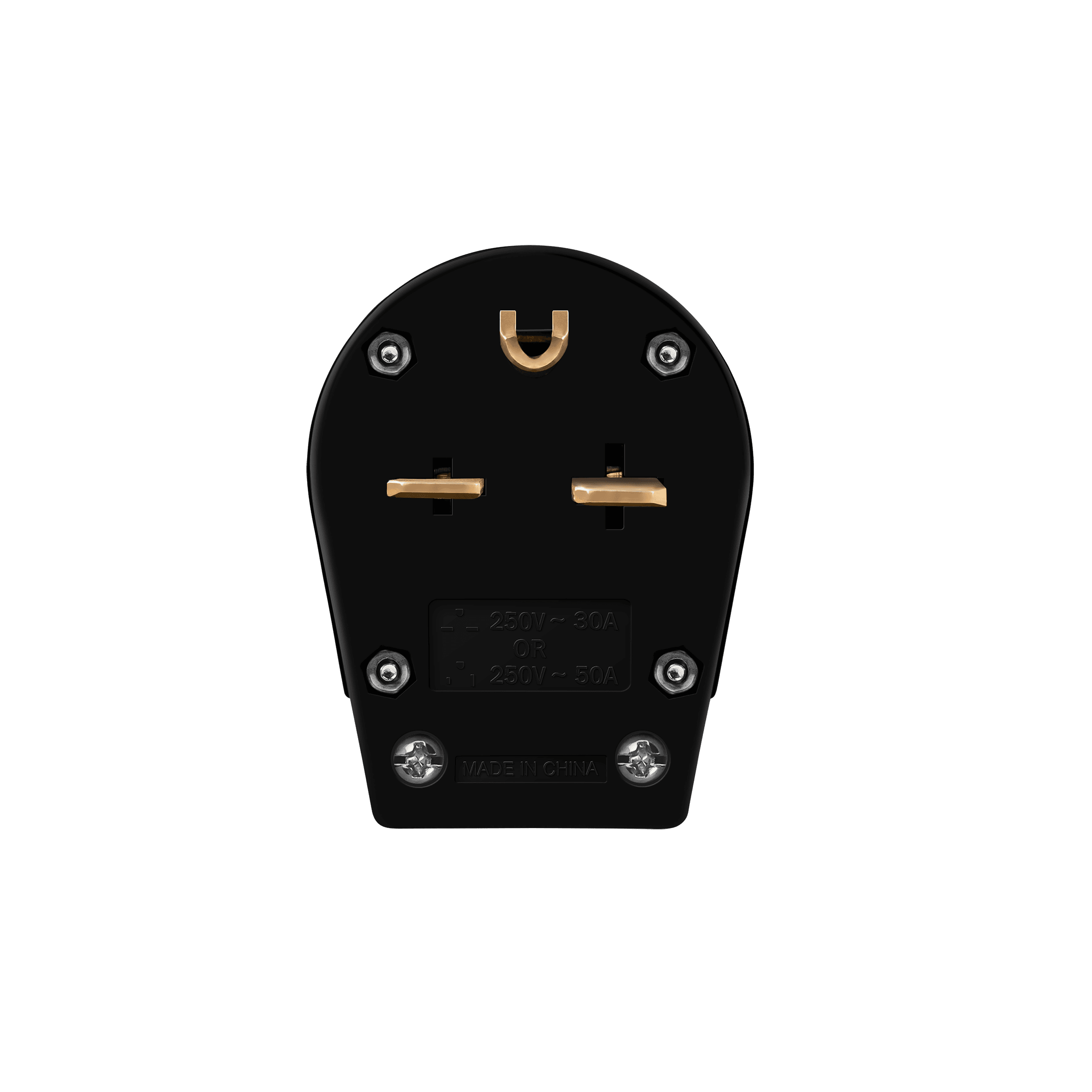Enerlites 65351-BK - Straight Blade Angle Replacement Male Plug 250VAC, 6-30/50Amp - Black