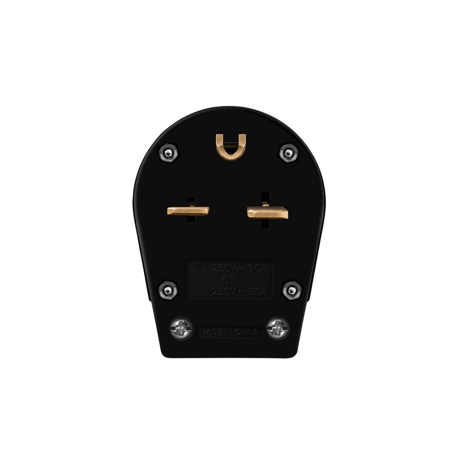 Enerlites 65351-BK - Straight Blade Angle Replacement Male Plug 250VAC, 6-30/50Amp - Black