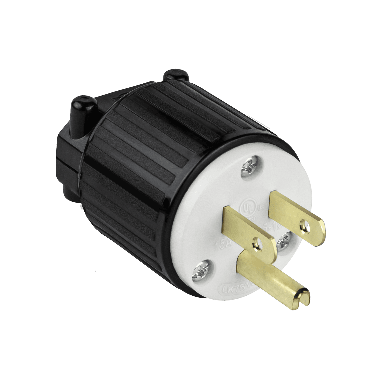 Enerlites 66200-BK - Straight Blade Plug, 15A, 5-15P - Black