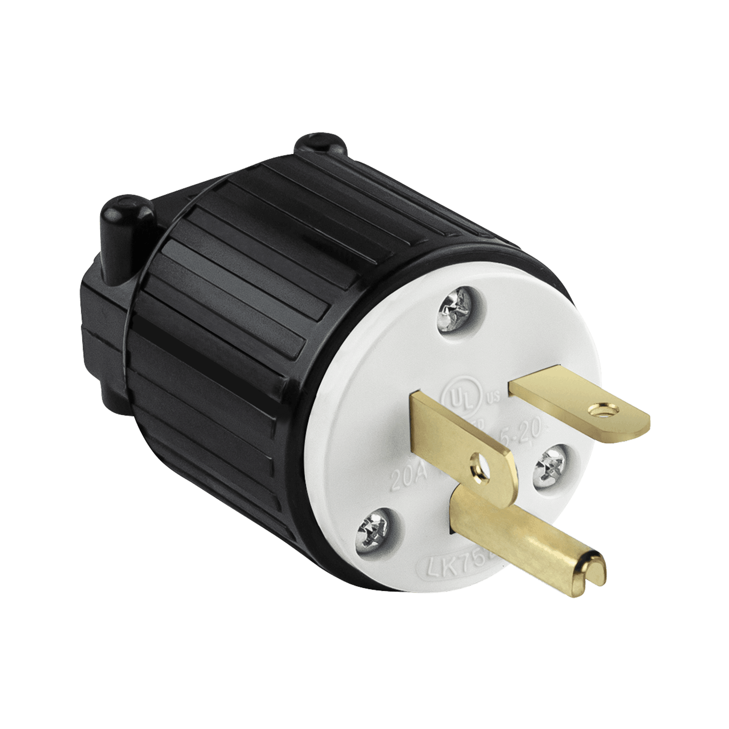 Enerlites 66210-BK - Straight Blade Plug, 20A, 5-20P - Black