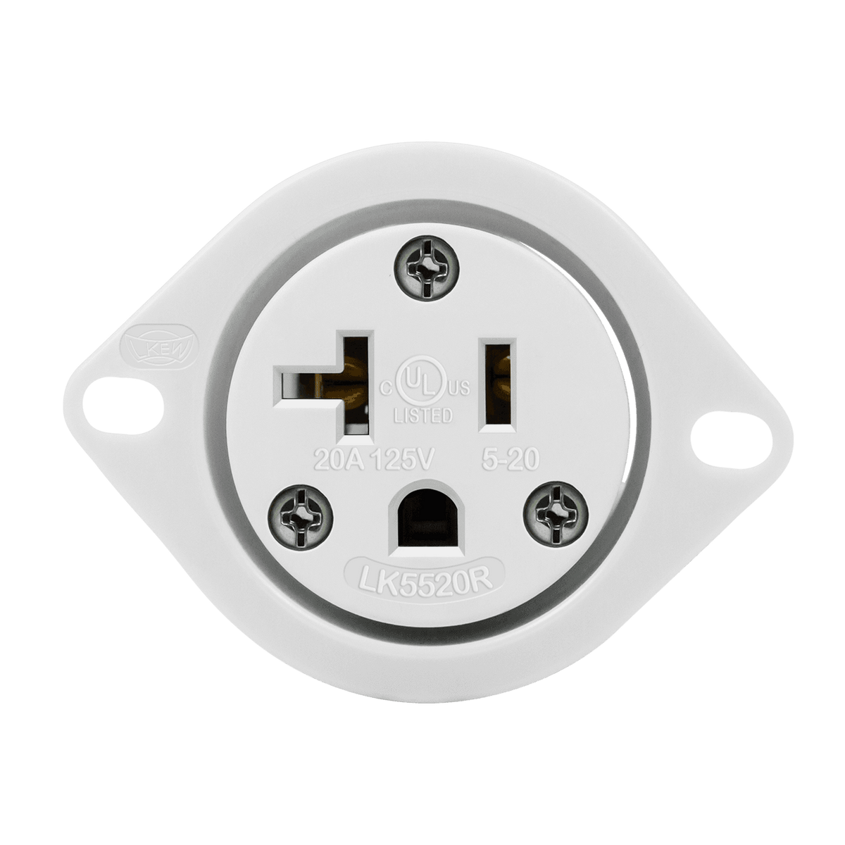 Enerlites 66214-W - Straight Blade Flanged Outlet, 20A, 5-20RFO - White