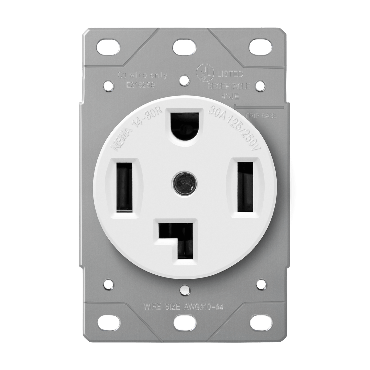 Enerlites 66300-W - Flush Mount Receptacle NEMA 14-30R - White