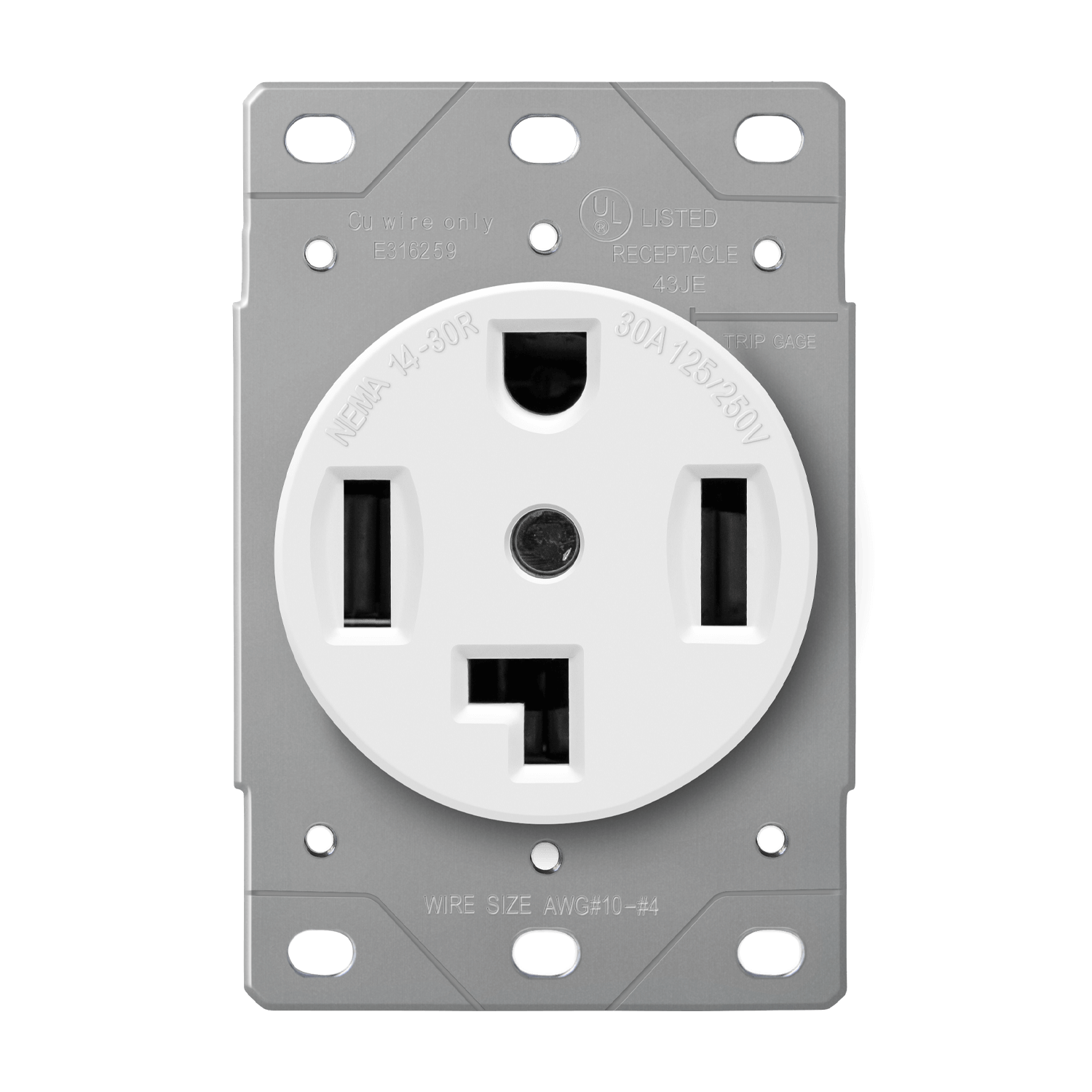 Enerlites 66300-W - Flush Mount Receptacle NEMA 14-30R - White