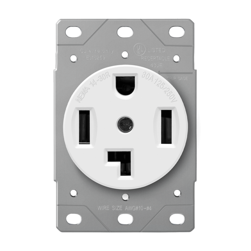 Enerlites 66300-W - Flush Mount Receptacle NEMA 14-30R - White