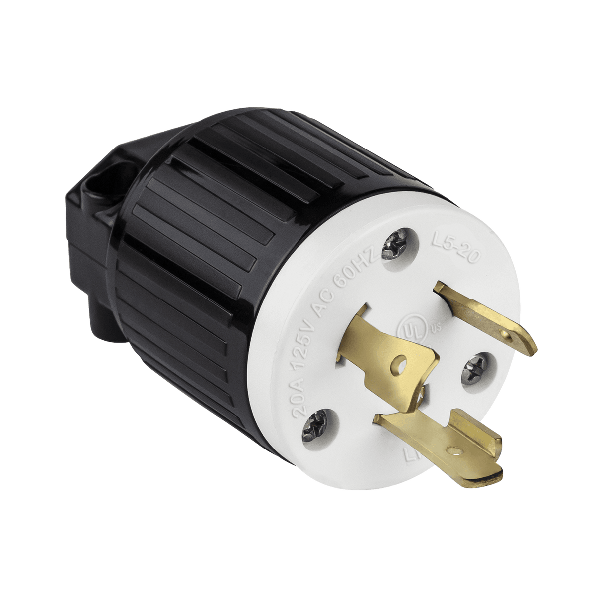 Enerlites 66401-BK - Industrial Grade Locking Plug, 20A, L5-20P - Black