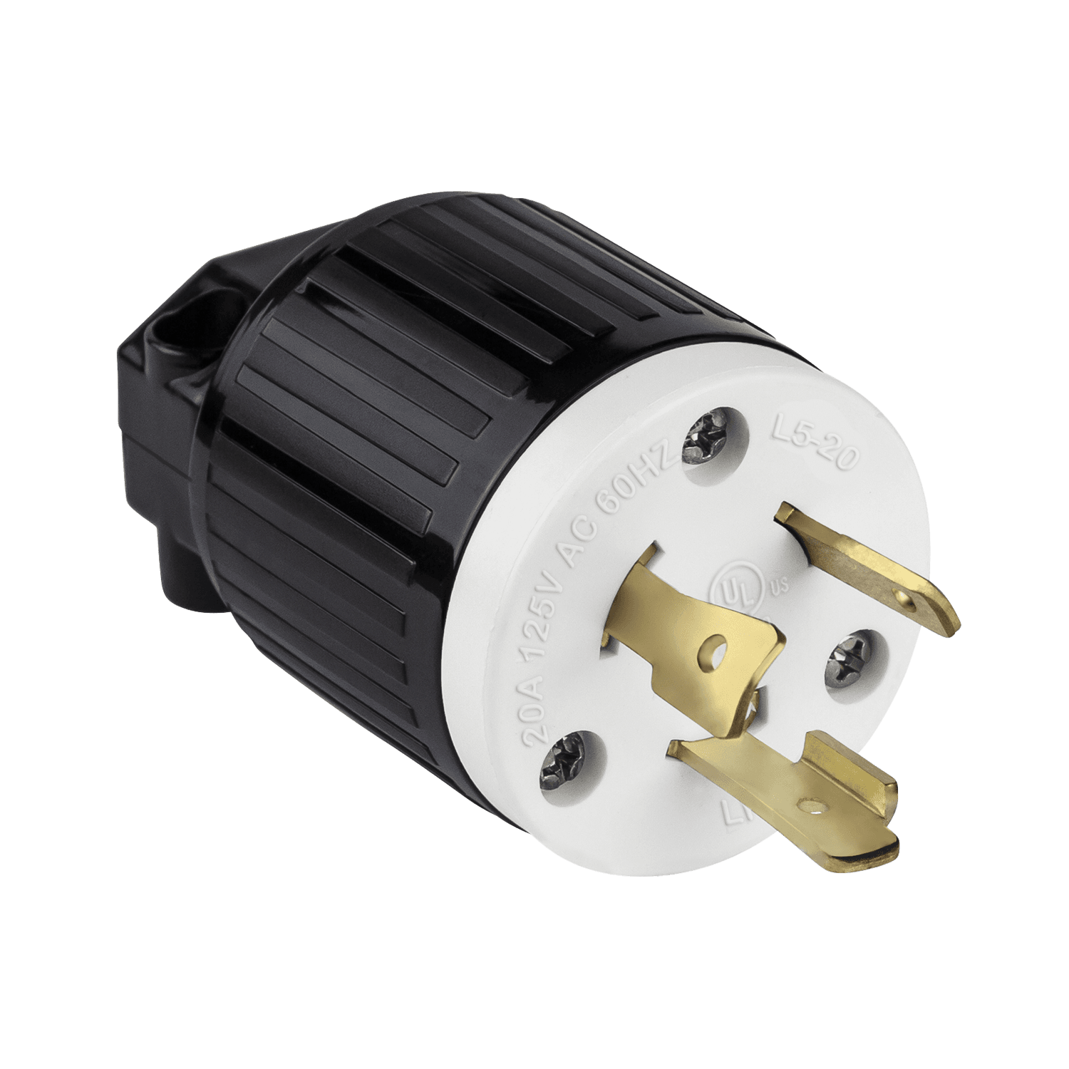 Enerlites 66401-BK - Industrial Grade Locking Plug, 20A, L5-20P - Black