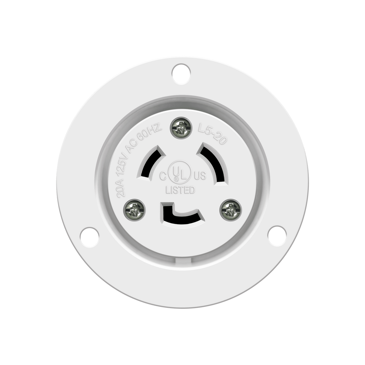 Enerlites 66404-W - Locking Flanged Outlet, 20A, L5-20RFO - White