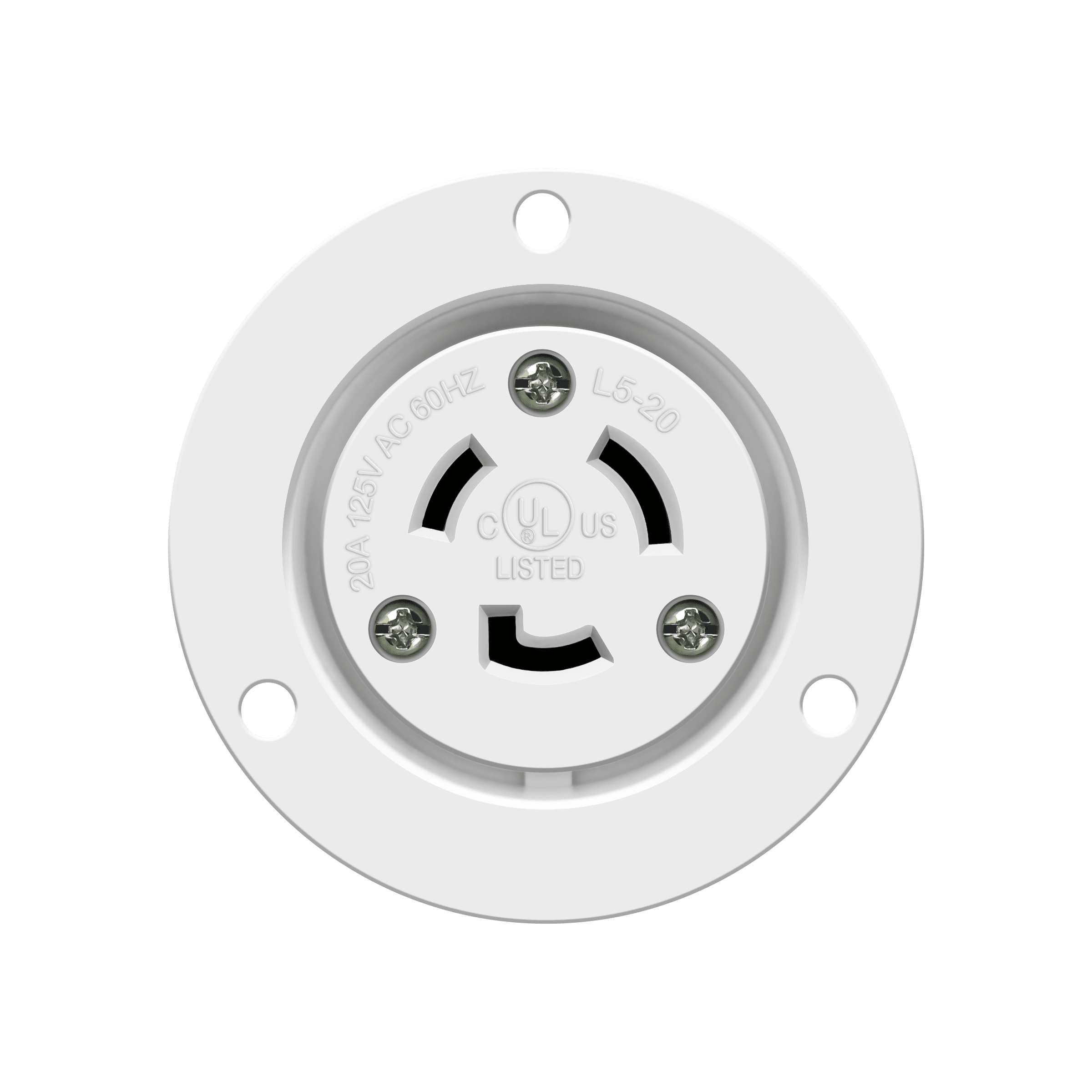 Enerlites 66404-W - Locking Flanged Outlet, 20A, L5-20RFO - White