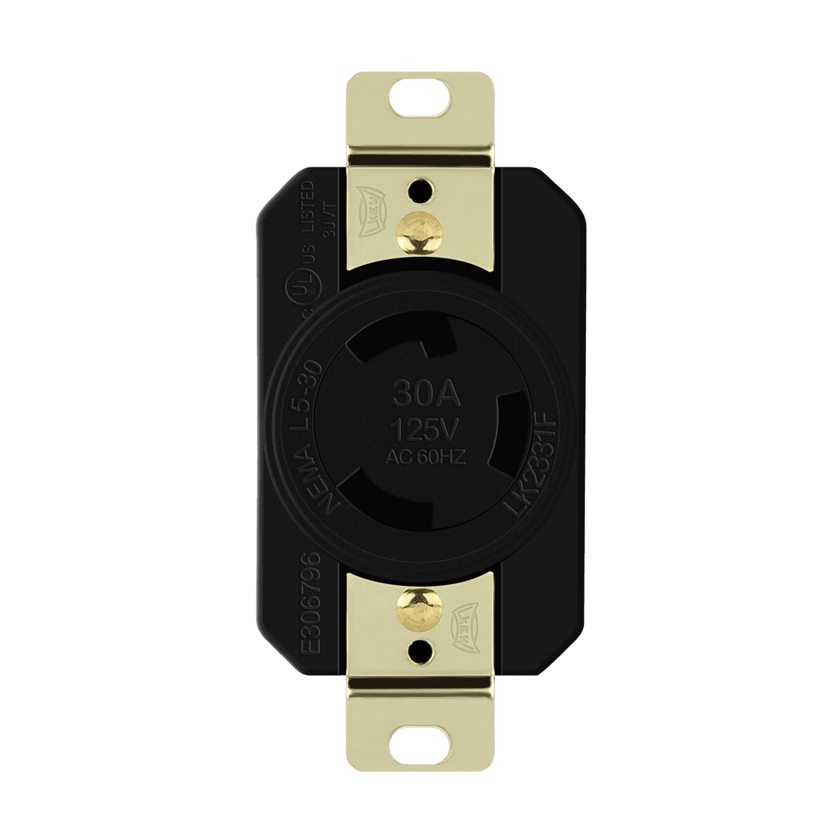 Enerlites 66440-BK - Industrial Grade Locking Receptacle, 30A, L5-30R - Black