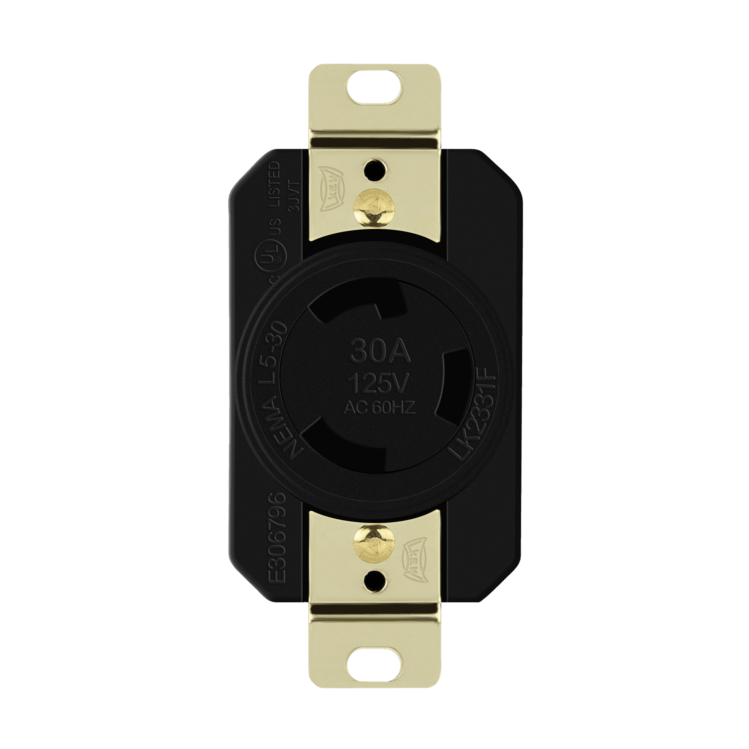 Enerlites 66440-BK - Industrial Grade Locking Receptacle, 30A, L5-30R - Black