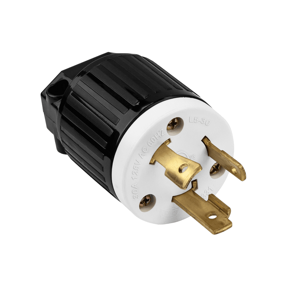 Enerlites 66450-BK - Industrial Grade Locking Plug, 30A, L5-30P - Black