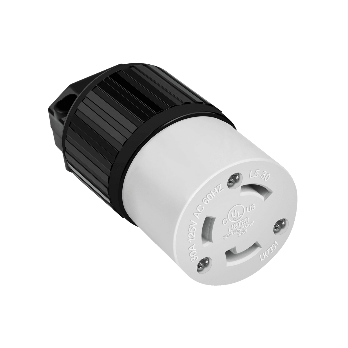 Enerlites 66452-BK - Industrial Grade Locking Cord Connector, 30A, L5-30C - Black