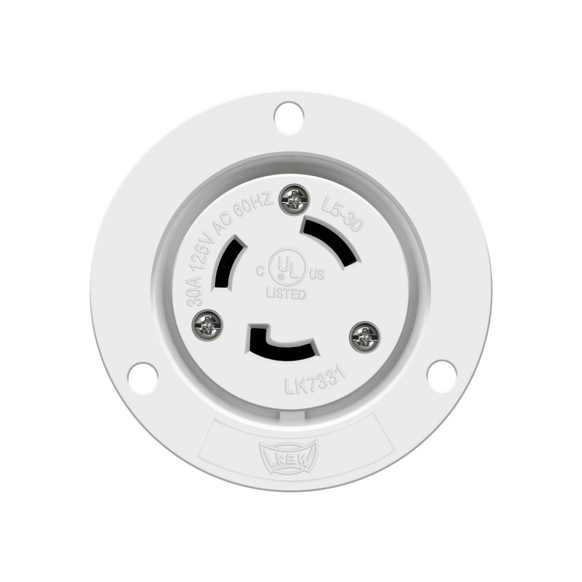 Enerlites 66454-W - Locking Flanged Outlet, 30A, L5-30RFO - White