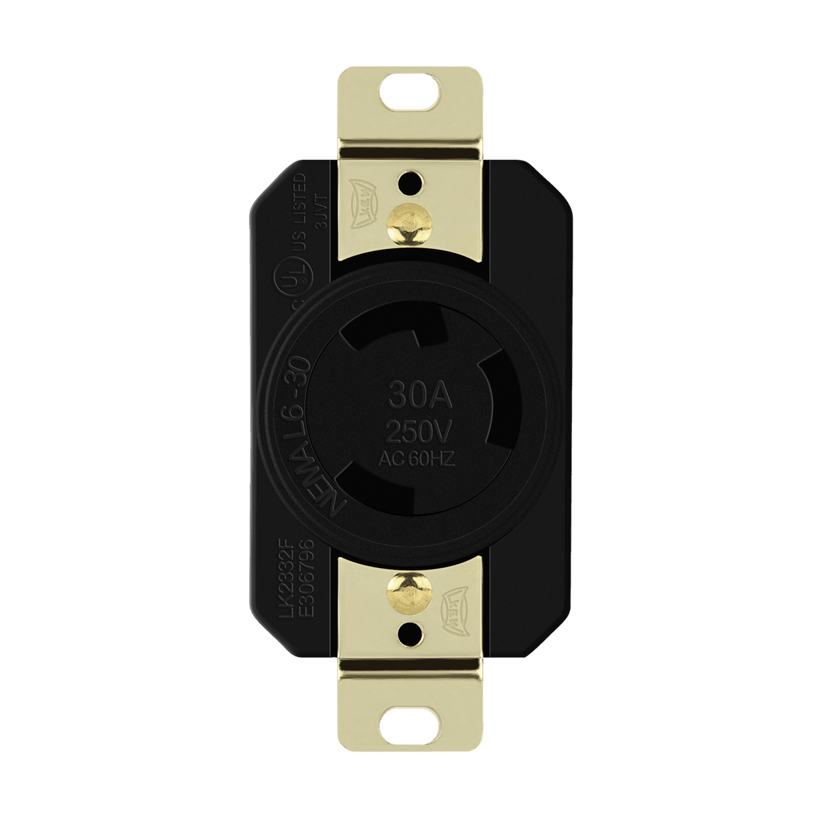 Enerlites 66460-BK - Industrial Grade Locking Receptacle, 30A, L6-30R - Black
