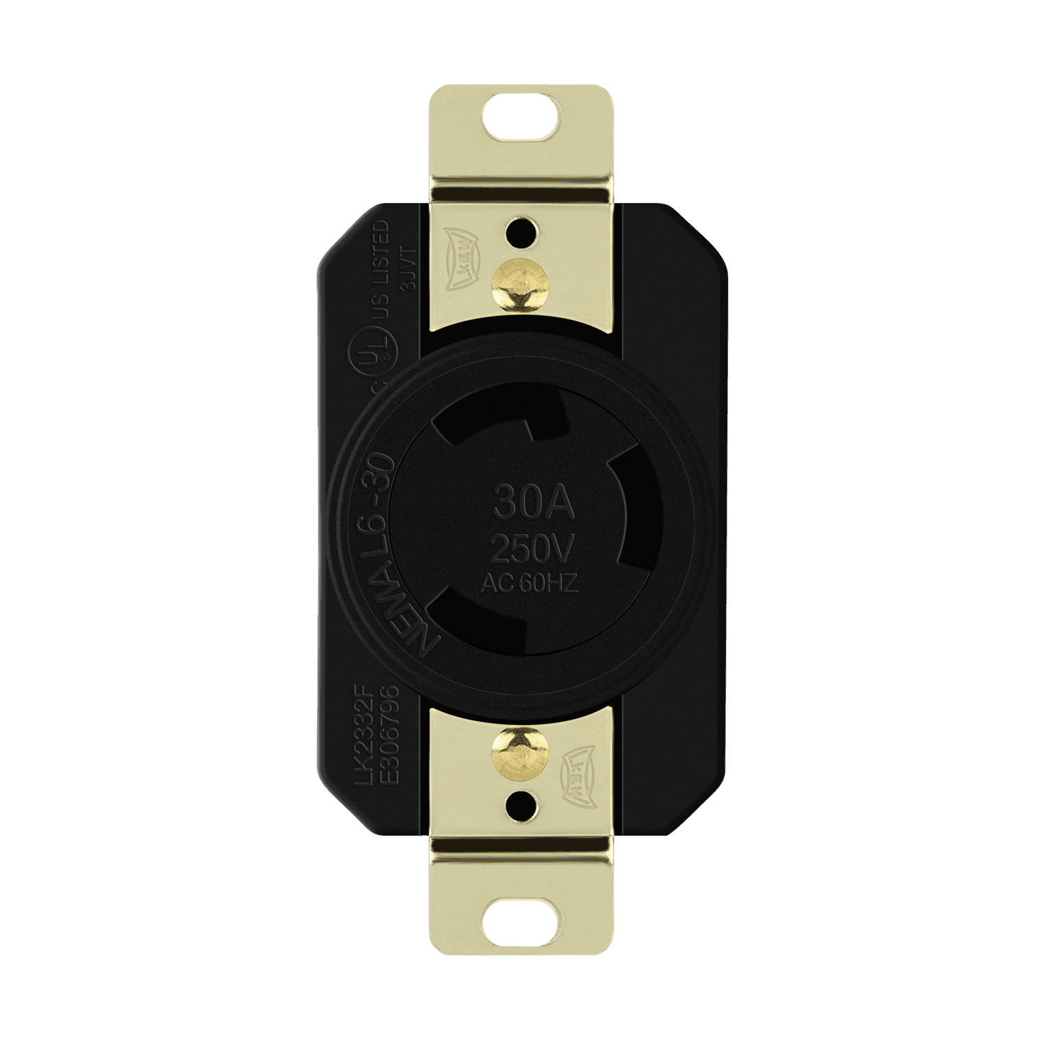 Enerlites 66460-BK - Industrial Grade Locking Receptacle, 30A, L6-30R - Black