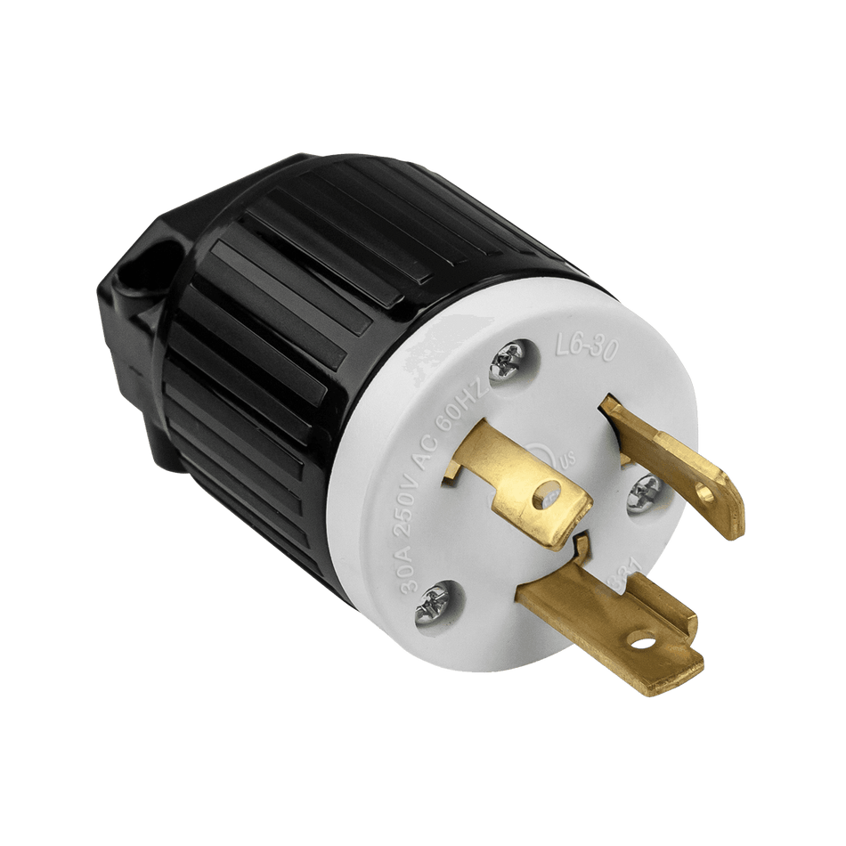 Enerlites 66461-BK - Industrial Grade Locking Plug, 30A, L6-30P - Black