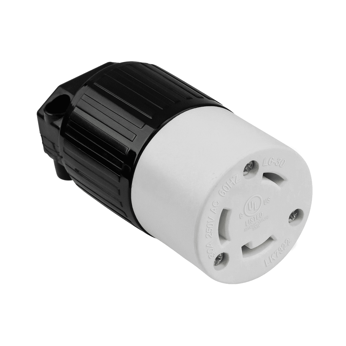 Enerlites 66462-BK - Industrial Grade Locking Cord Connector, 30A, L6-30C - Black