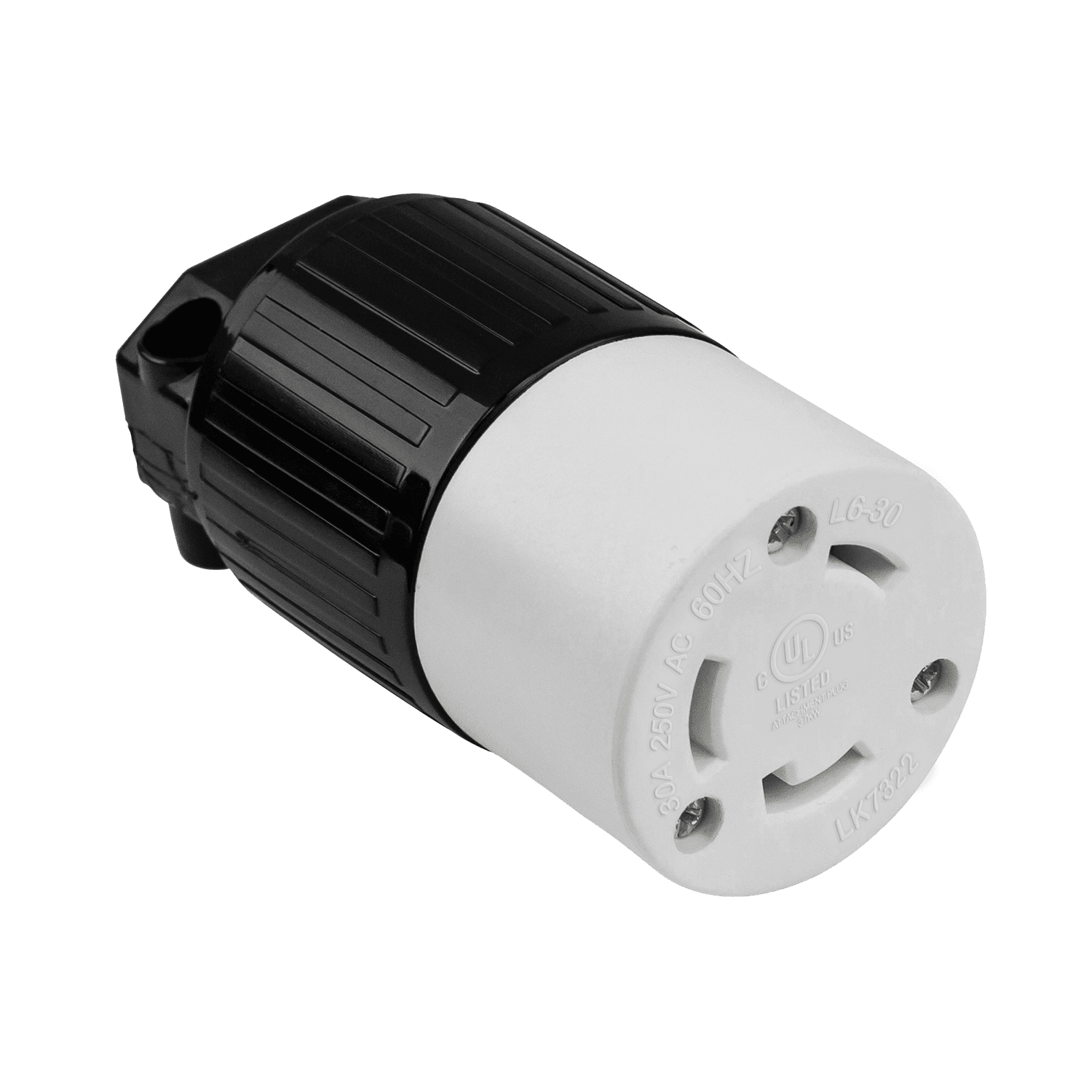 Enerlites 66462-BK - Industrial Grade Locking Cord Connector, 30A, L6-30C - Black
